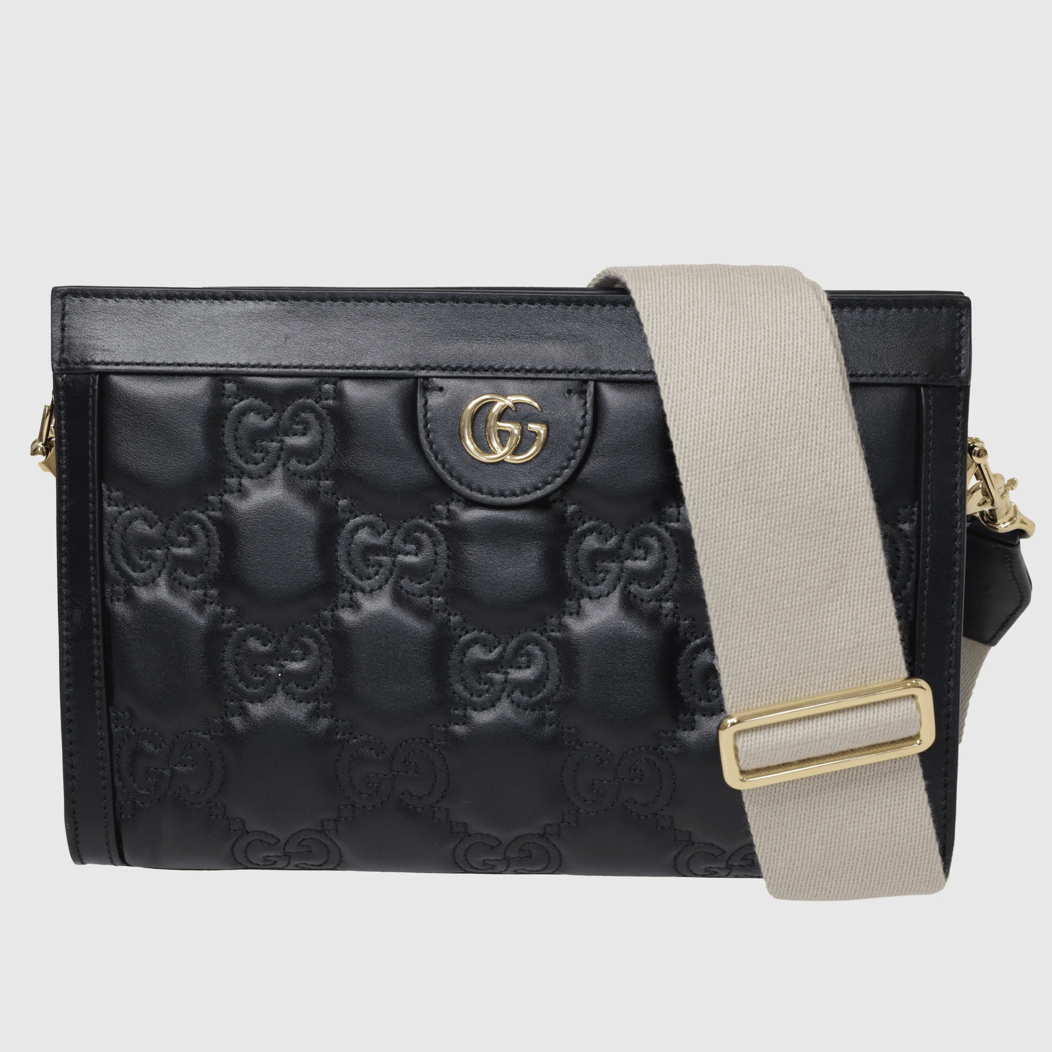 Black Small GG Embossed Matelasse Shoulder Bag