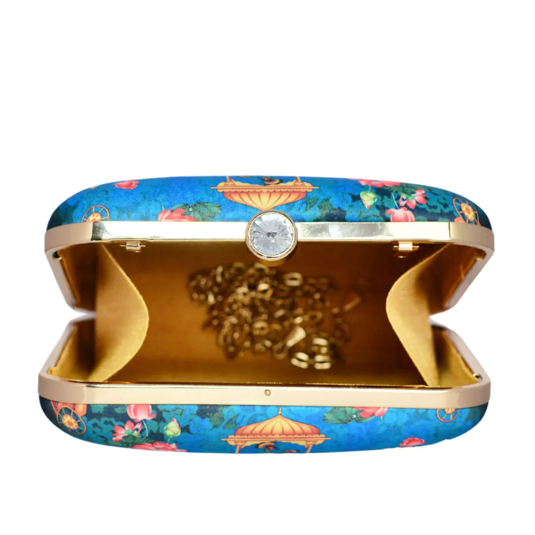 Blue Aesthetic Printed Clutch