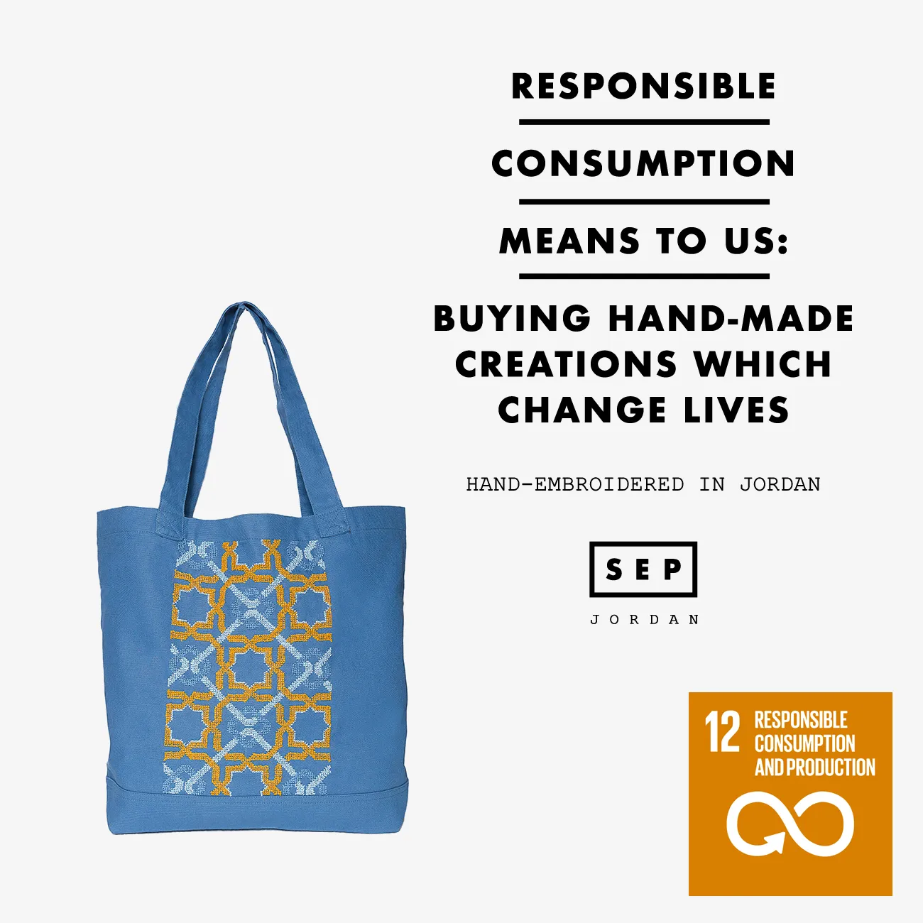 BLUE CANVAS BAG SDG#12