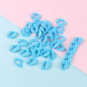 BLUE plastic chain links