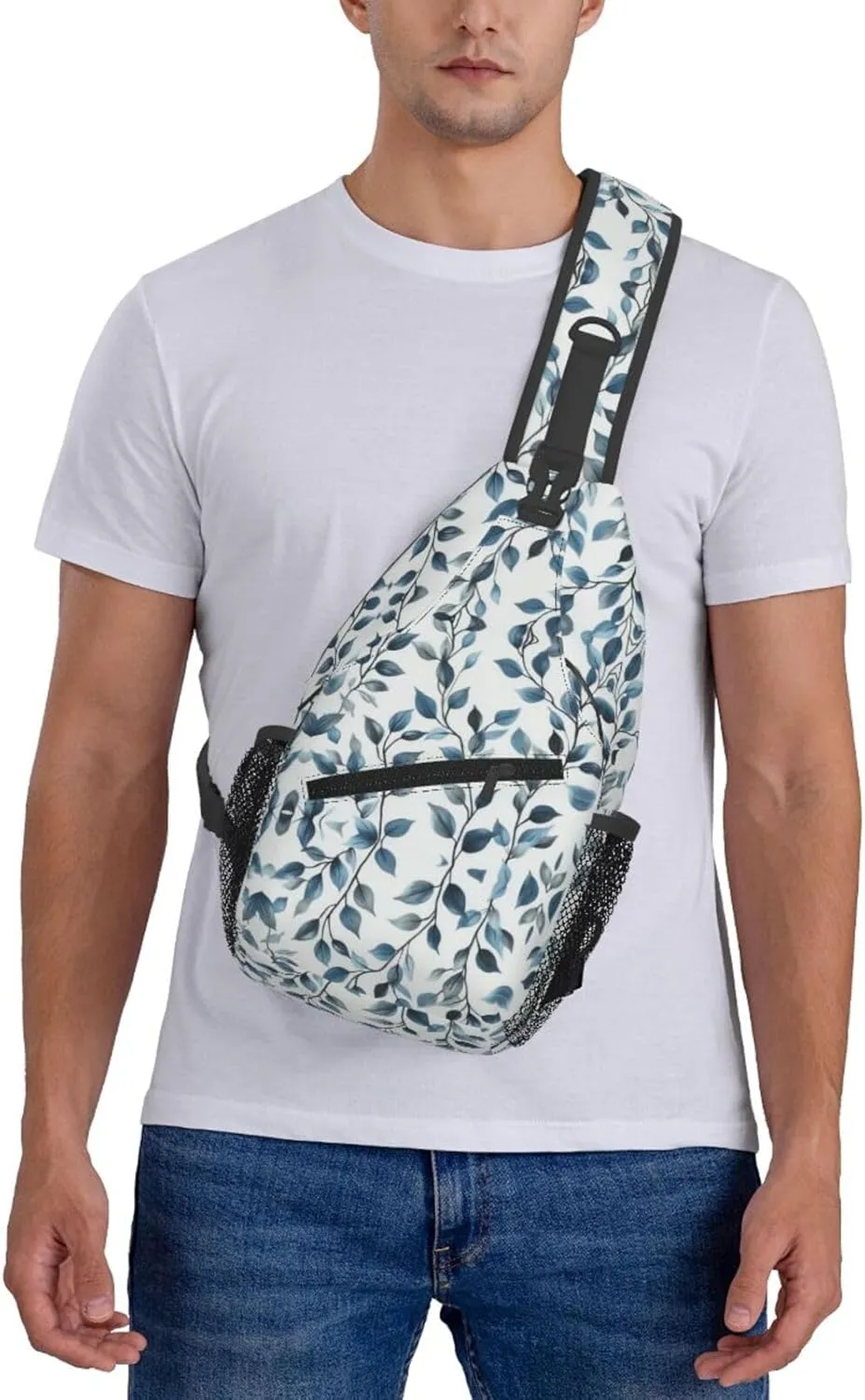 Blue Print Sling Bag Crossbody Shoulder Backpack Chest Bags Gym Travel Hiking Casual Daypack