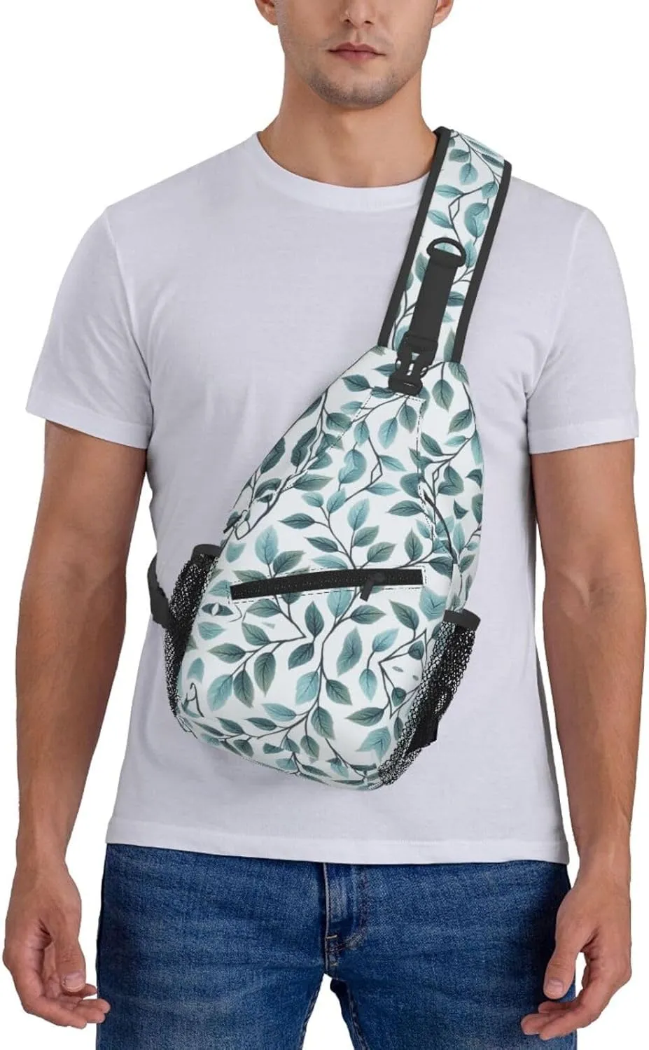 Blue Print Sling Bag Crossbody Shoulder Backpack Chest Bags Gym Travel Hiking Casual Daypack