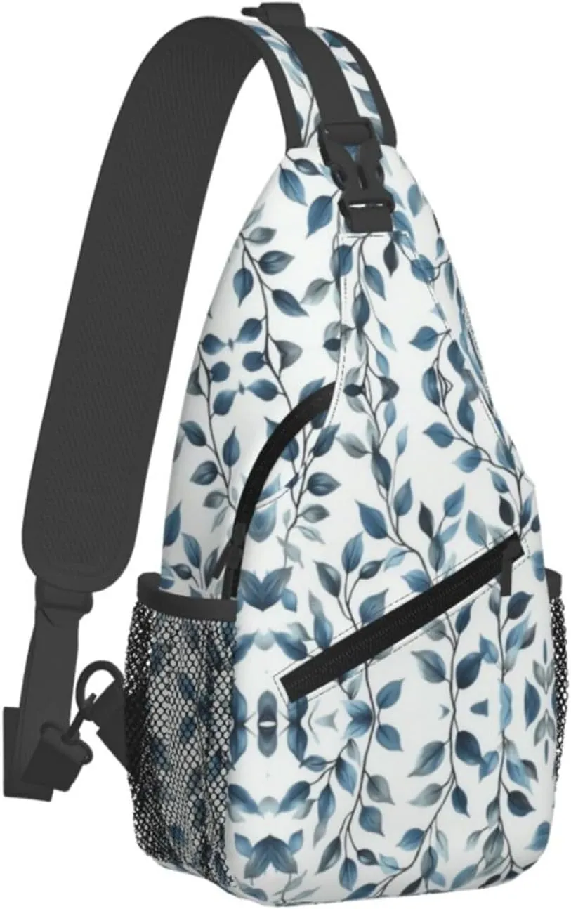 Blue Print Sling Bag Crossbody Shoulder Backpack Chest Bags Gym Travel Hiking Casual Daypack
