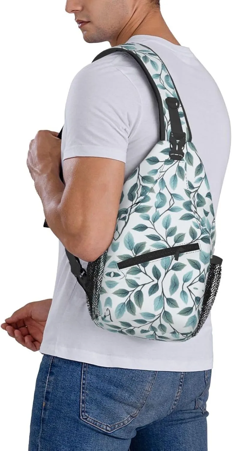 Blue Print Sling Bag Crossbody Shoulder Backpack Chest Bags Gym Travel Hiking Casual Daypack