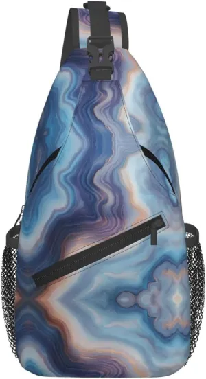 Blue Print Sling Bag Crossbody Shoulder Backpack Chest Bags Gym Travel Hiking Casual Daypack