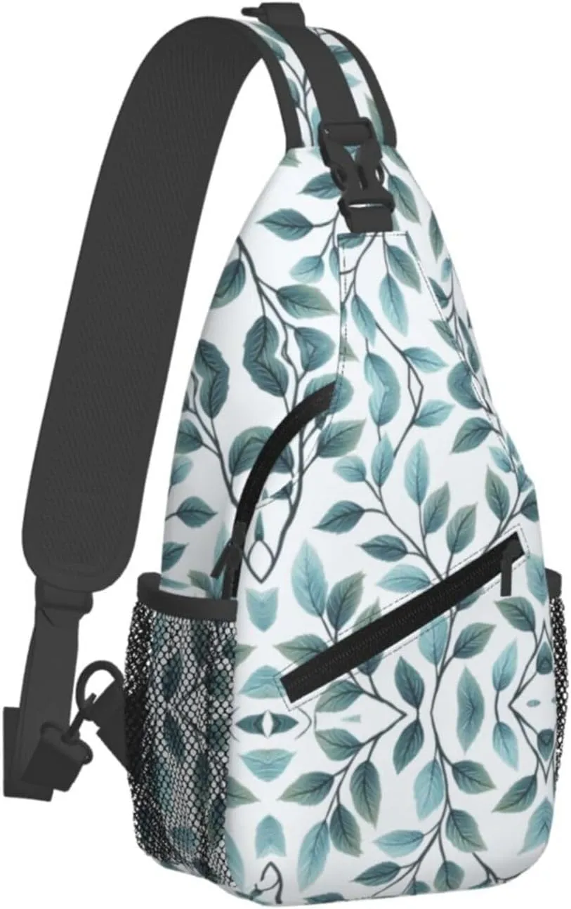 Blue Print Sling Bag Crossbody Shoulder Backpack Chest Bags Gym Travel Hiking Casual Daypack