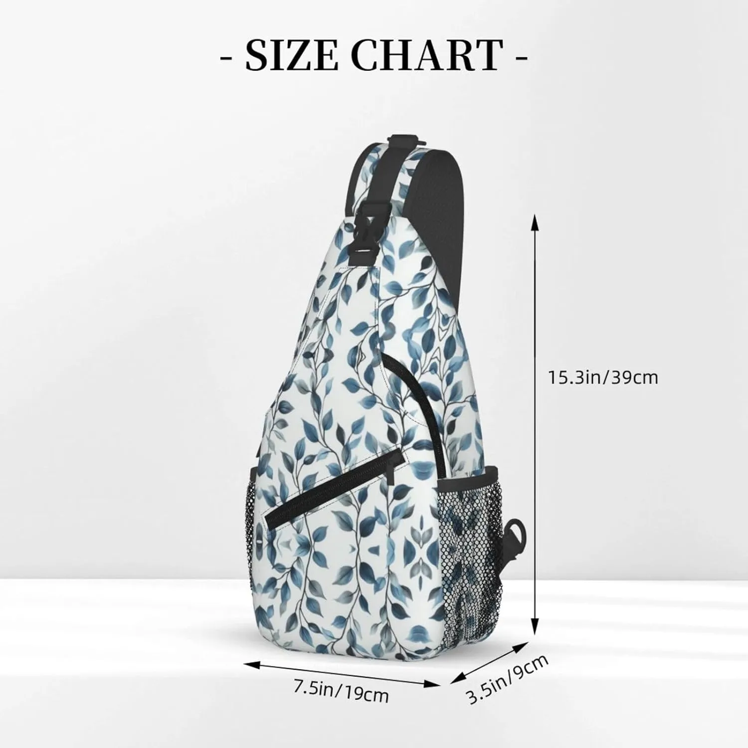 Blue Print Sling Bag Crossbody Shoulder Backpack Chest Bags Gym Travel Hiking Casual Daypack