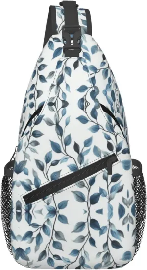 Blue Print Sling Bag Crossbody Shoulder Backpack Chest Bags Gym Travel Hiking Casual Daypack