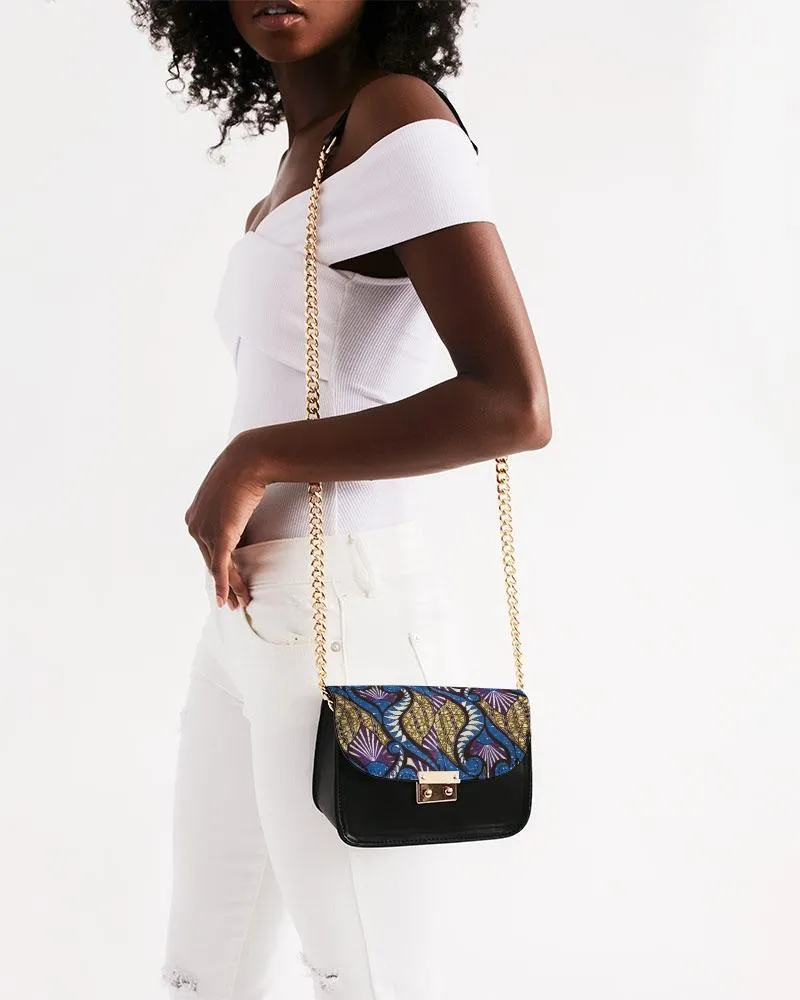 Blue Purple African Print Small Shoulder Bag