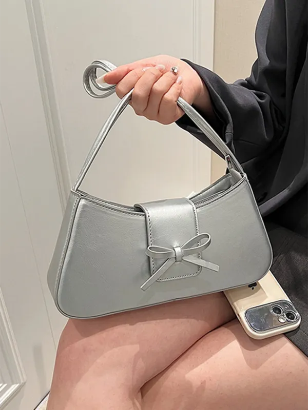 Blue Zone Planet |  Bowknot underarm shoulder bag small square handbag