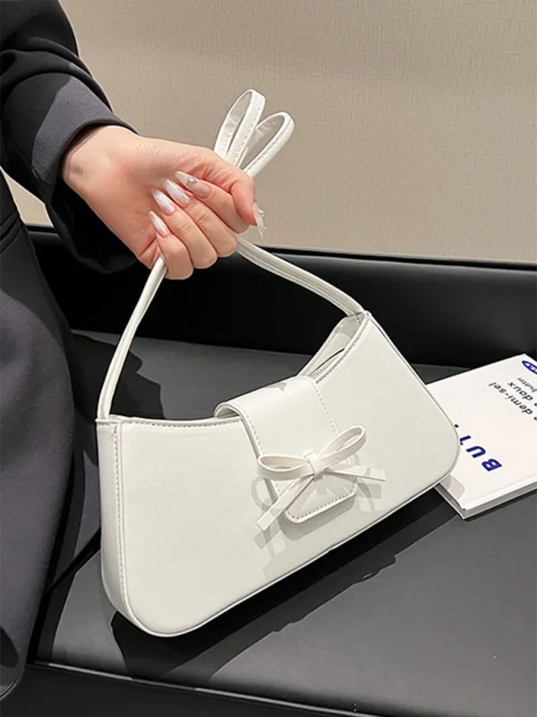 Blue Zone Planet |  Bowknot underarm shoulder bag small square handbag