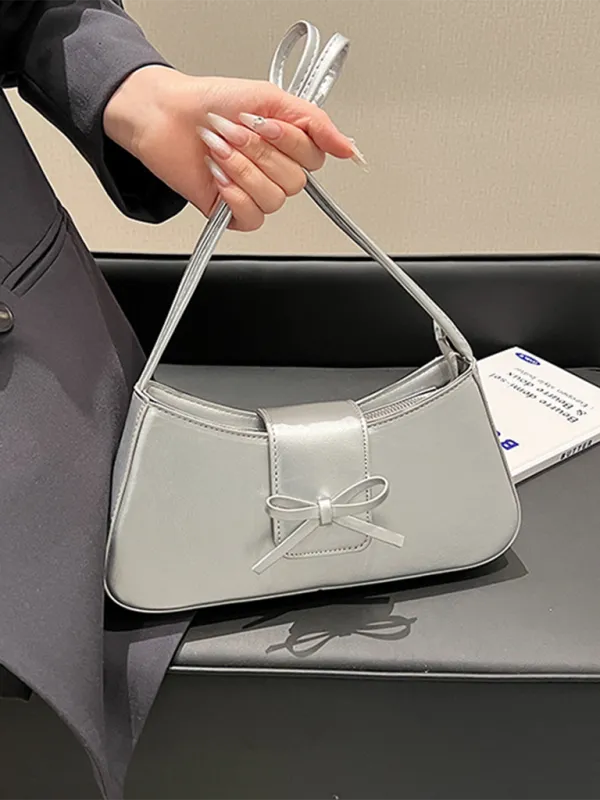 Blue Zone Planet |  Bowknot underarm shoulder bag small square handbag