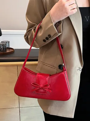 Blue Zone Planet |  Bowknot underarm shoulder bag small square handbag