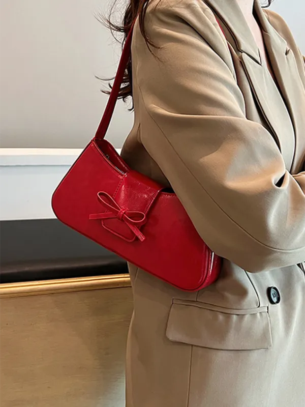 Blue Zone Planet |  Bowknot underarm shoulder bag small square handbag