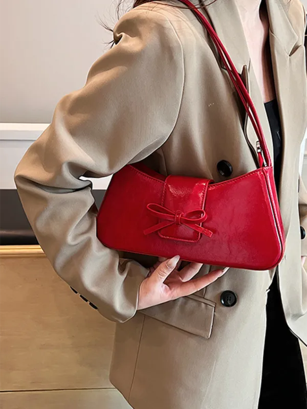 Blue Zone Planet |  Bowknot underarm shoulder bag small square handbag