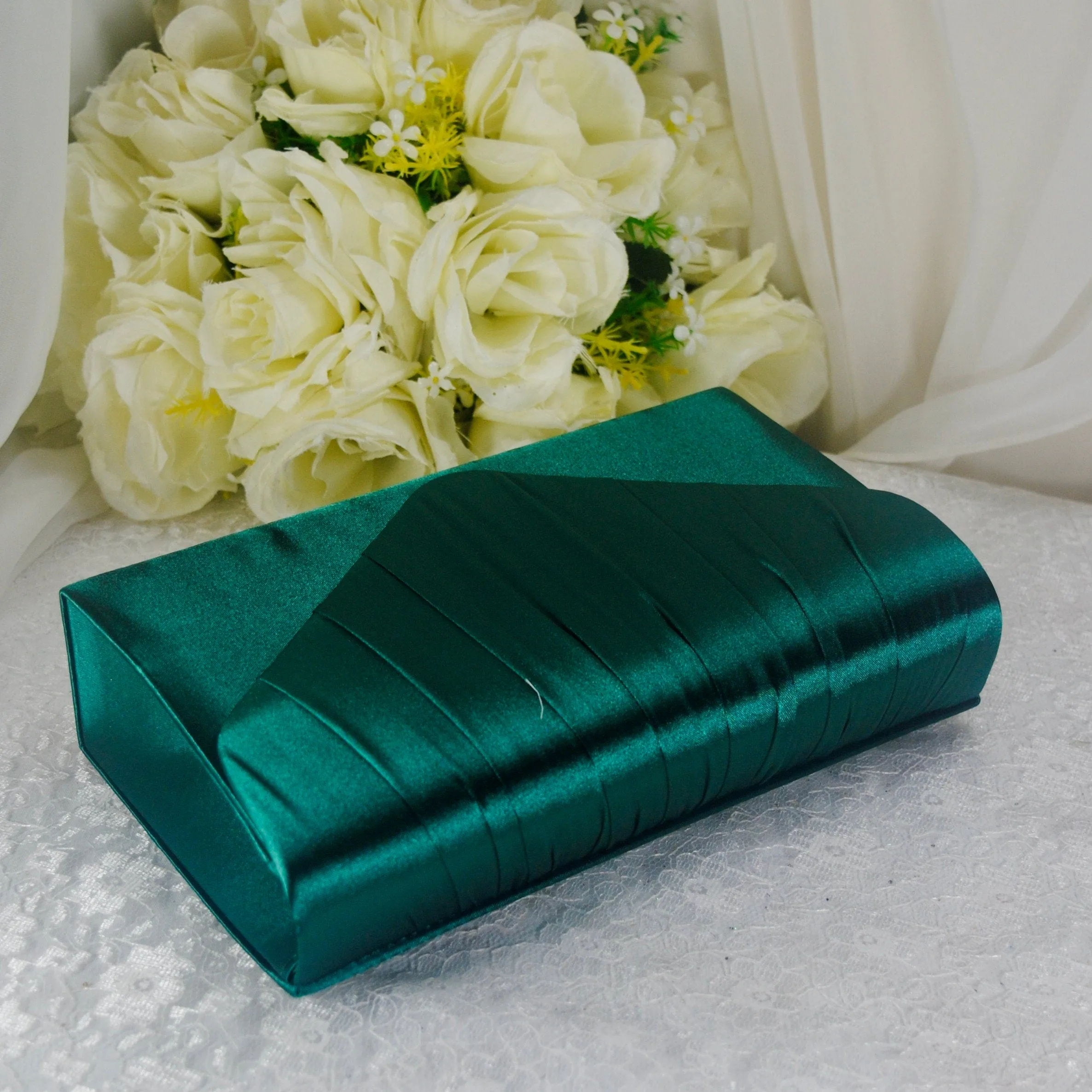 Blush Pink Bride Satin Clutch Bag, Over 25 colours