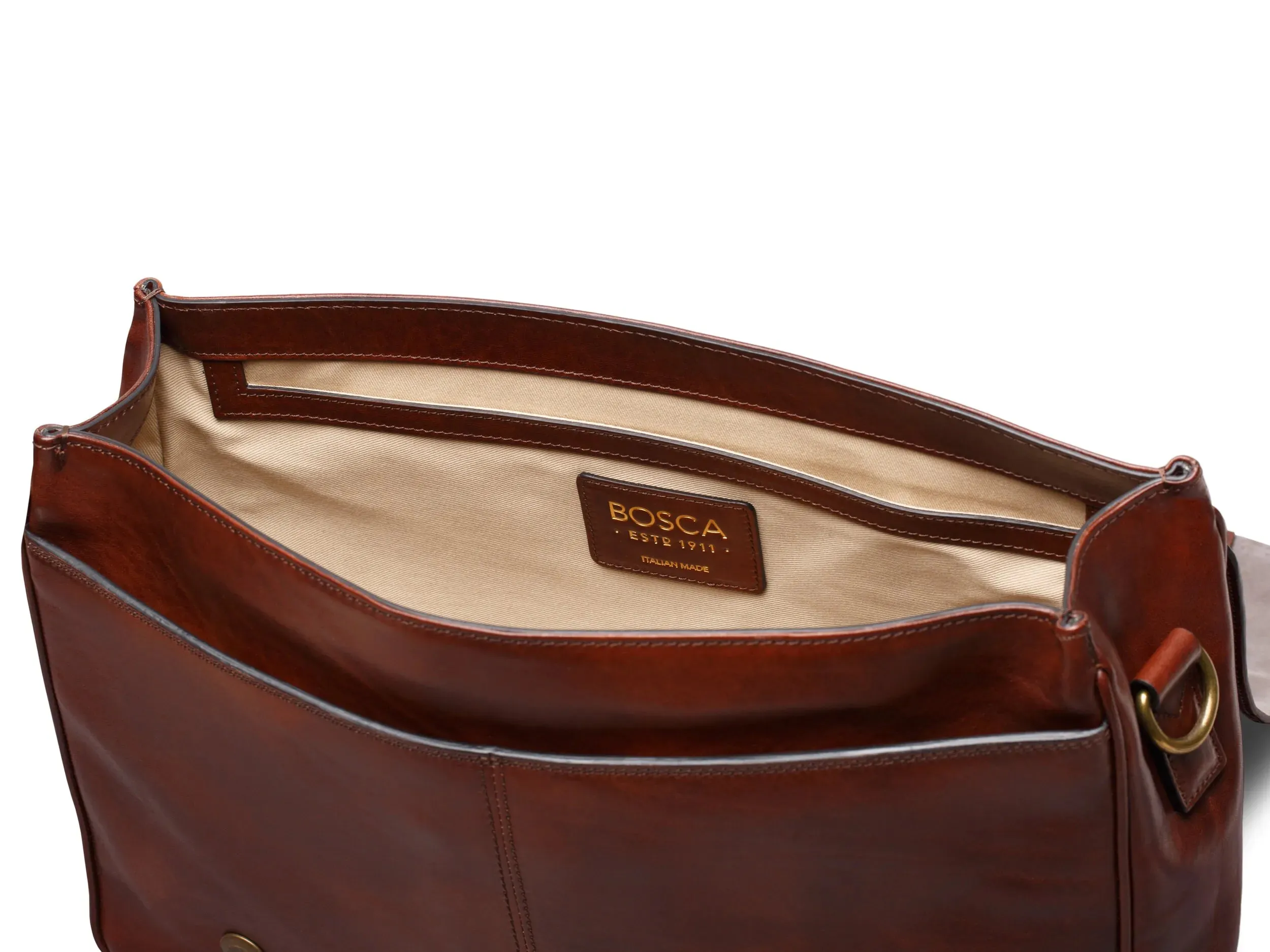 BOSCA 1911 DOLCE ITALIA MESSENGER - DARK BROWN