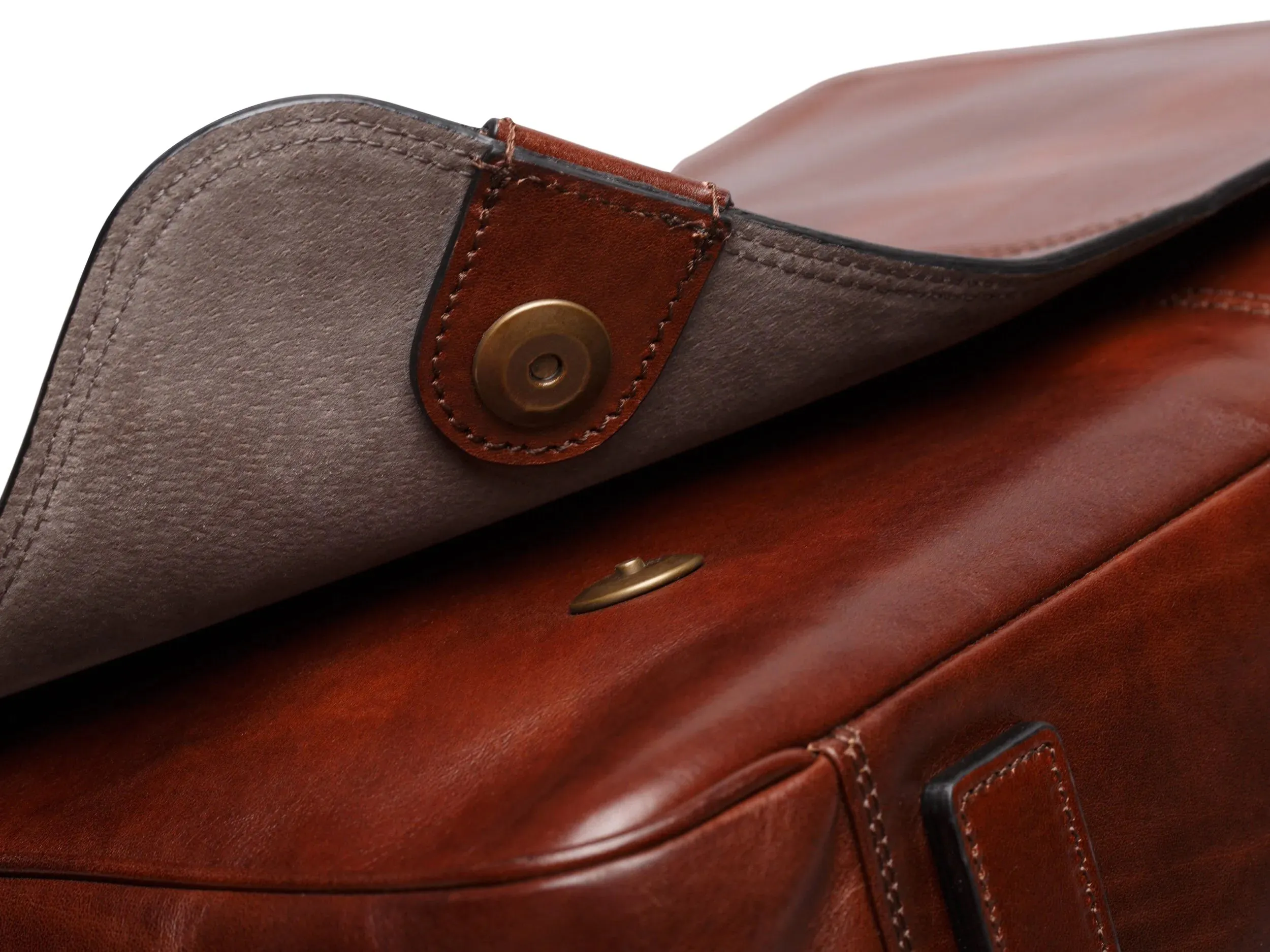 BOSCA 1911 DOLCE ITALIA MESSENGER - DARK BROWN