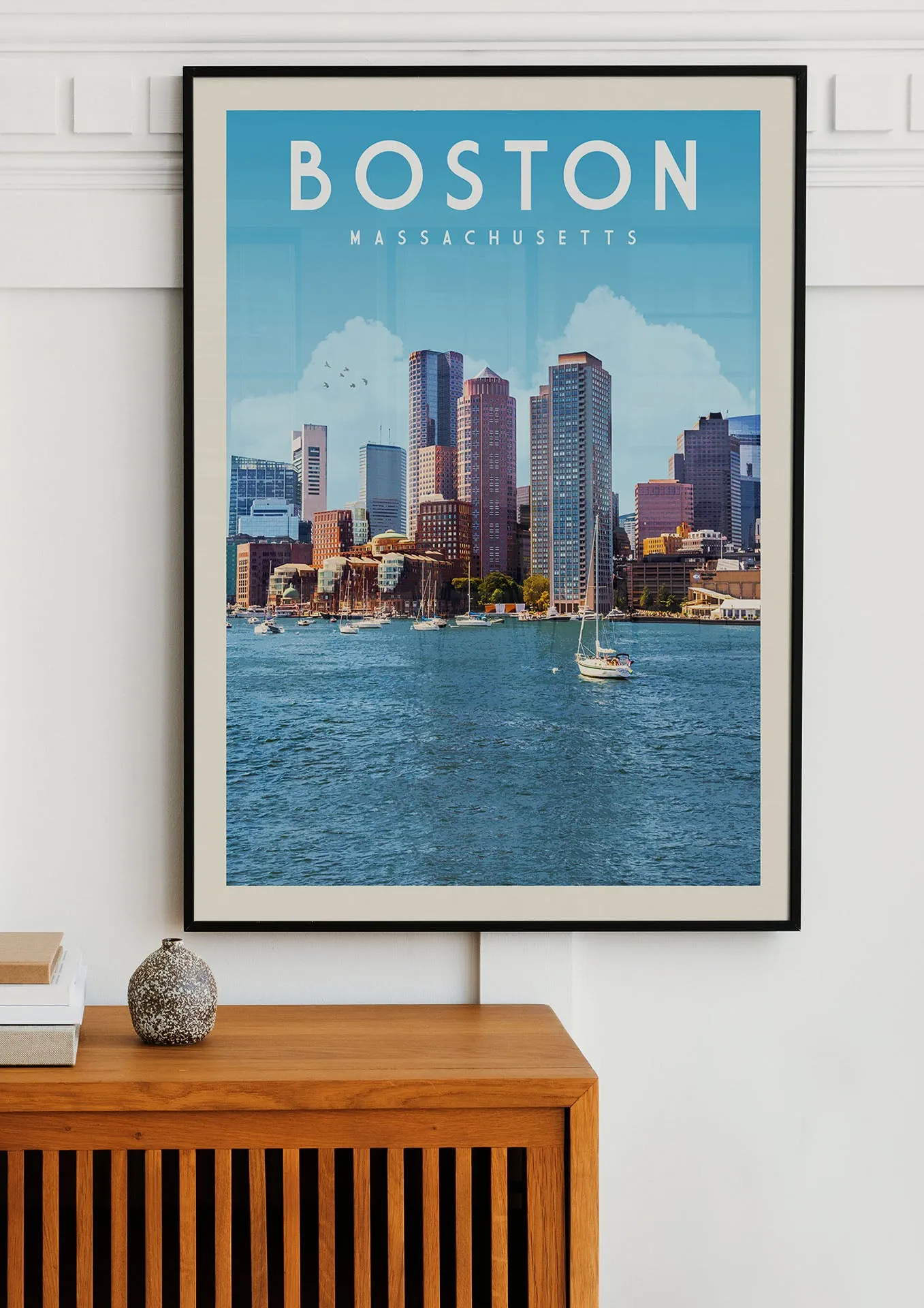 Boston, Massachusetts - Vintage Travel Poster