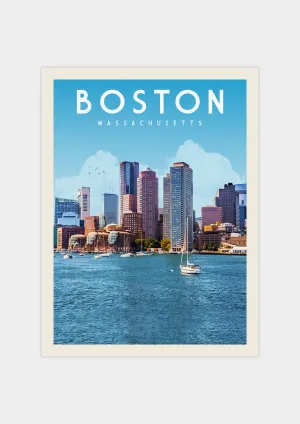 Boston, Massachusetts - Vintage Travel Poster
