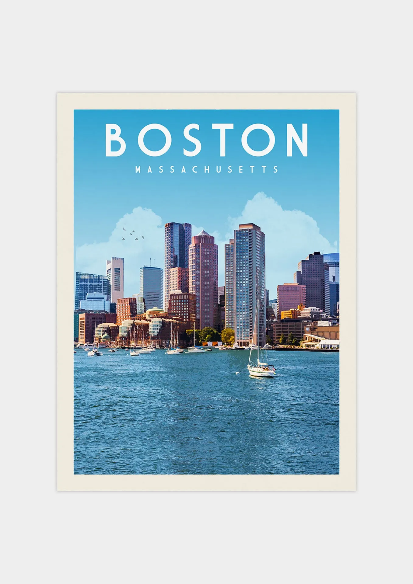 Boston, Massachusetts - Vintage Travel Poster
