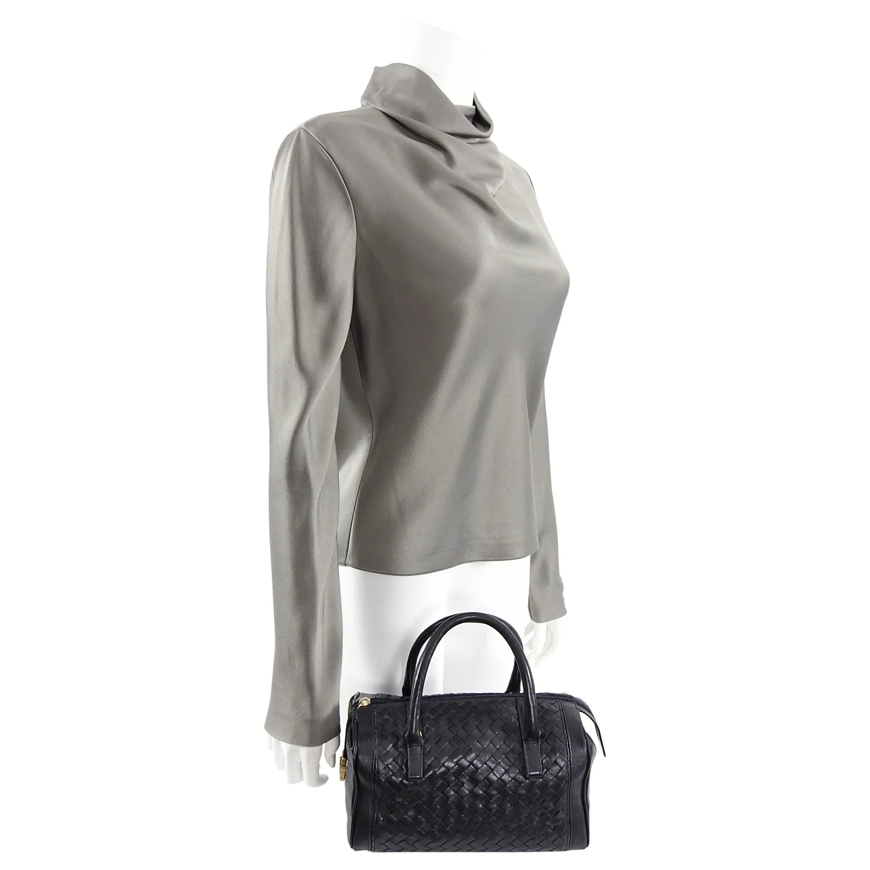 Bottega Veneta Black Intrecciato Leather Small Doctor Bag
