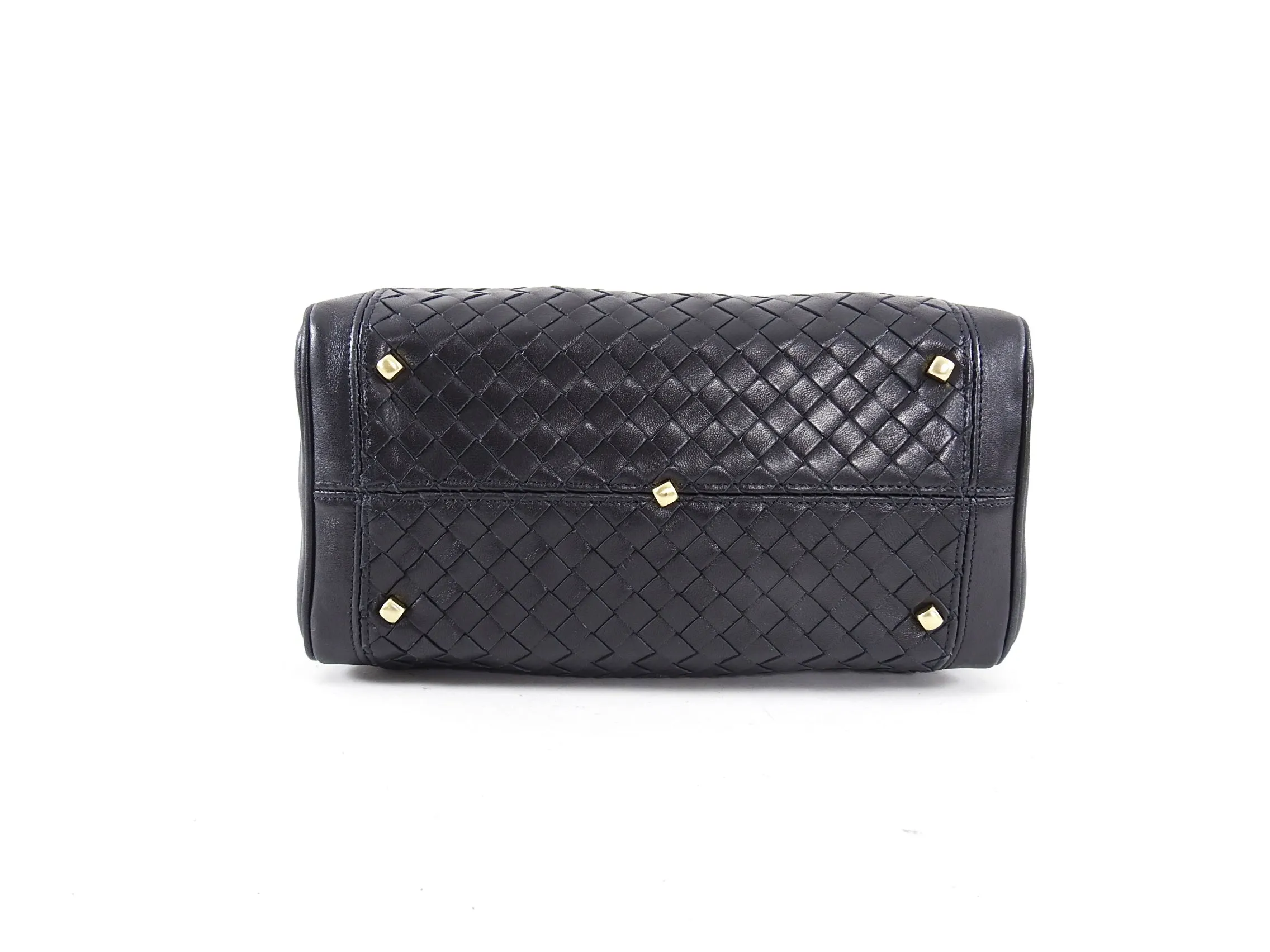 Bottega Veneta Black Intrecciato Leather Small Doctor Bag