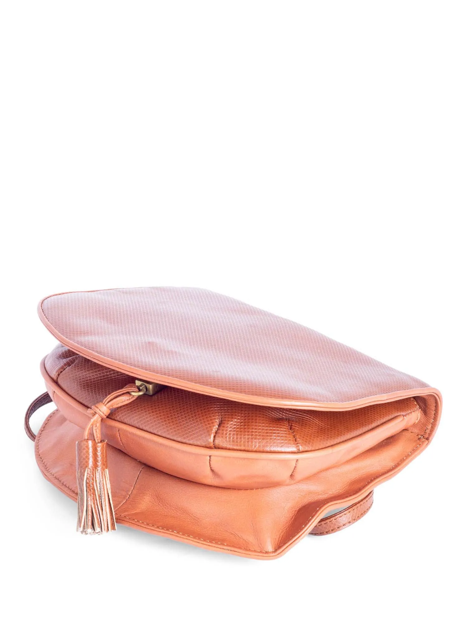 Bottega Veneta Vintage Tassels Leather Messenger Flap Bag Brown