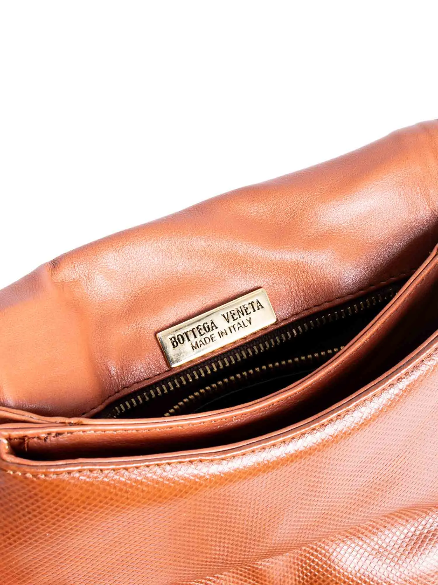 Bottega Veneta Vintage Tassels Leather Messenger Flap Bag Brown