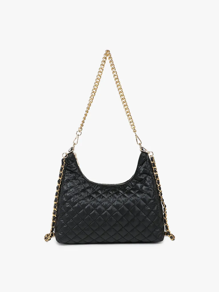 Bristol Quilted Nylon Hobo w/ Chain Strap