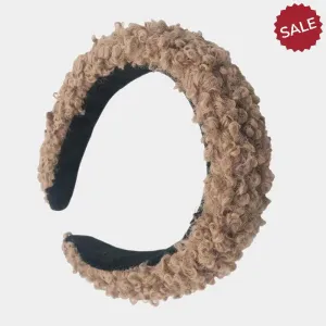 Brown Solid Teddy Bear Fur Headband