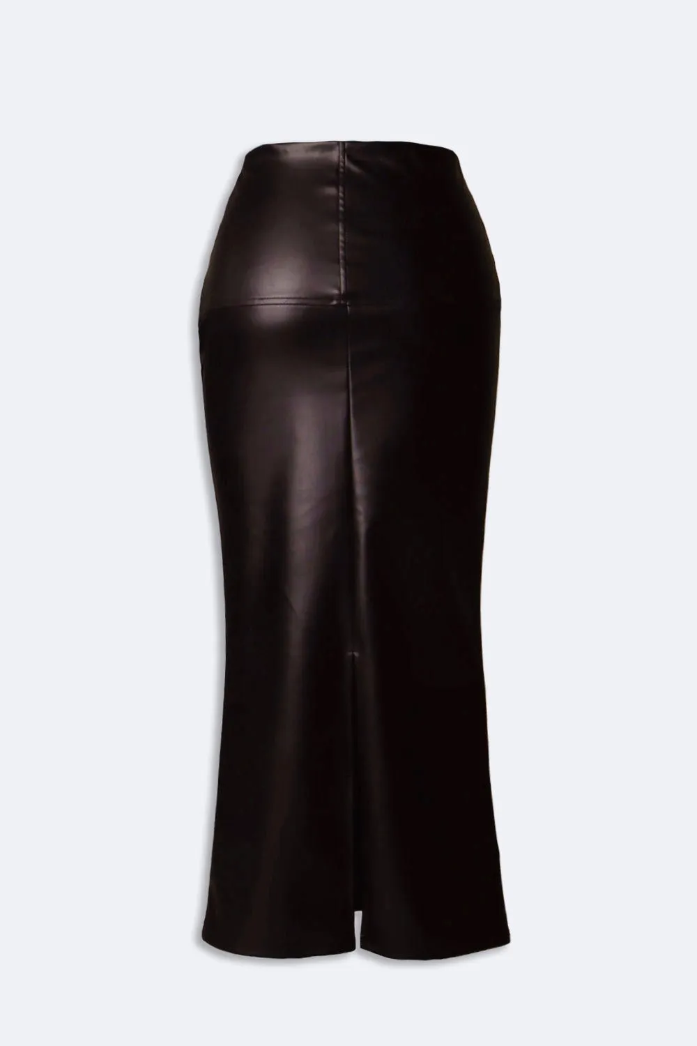 Brown trumpet leather skirt
