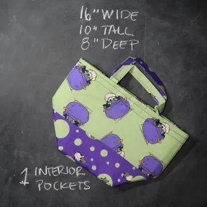 Bucket Tote Bag in Bubble Bubble Toil and Trouble Sheeple