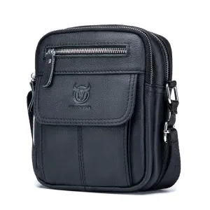 BULLCAPTAIN 2024 New Men's Genuine Leather Messenger Shoulder Bag Cowhide Male Small Casual  Crossbody Bag Fashion handbags
