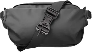 Bum Bag 4L, Sling Bag with Magnetism Carabiner, Waterproof Crossbody Bag, Chest Bag, Shoulder Bag, Shoulder Bag for Travel, Sports & Outdoor Activities, Men Women - Black, black, Fashion Waist Bags