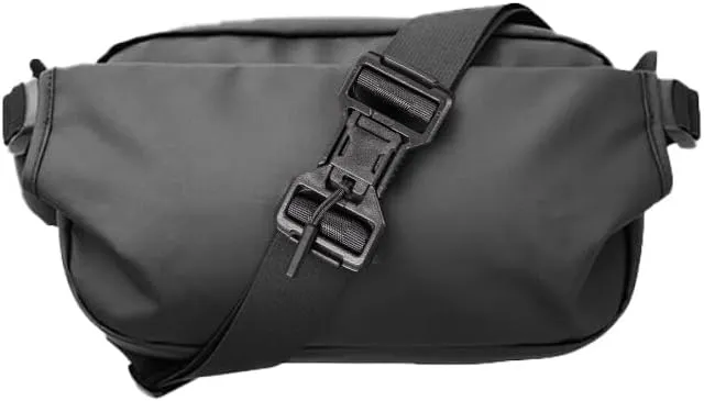 Bum Bag 4L, Sling Bag with Magnetism Carabiner, Waterproof Crossbody Bag, Chest Bag, Shoulder Bag, Shoulder Bag for Travel, Sports & Outdoor Activities, Men Women - Black, black, Fashion Waist Bags