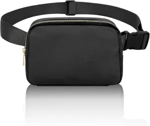 Bum Bag with Adjustable Strap, Fashion Belt Bag for Men and Women, Small Waist Bags for Travel, Outdoor, Running, Hiking (Black), black, Einheitsgre, Mini belt bag with adjustable strap