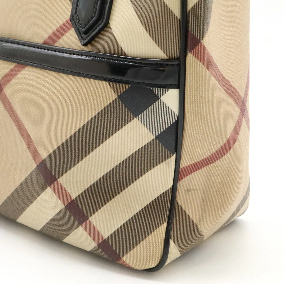 Burberry House Check Tote Bag PVC Patent Leather