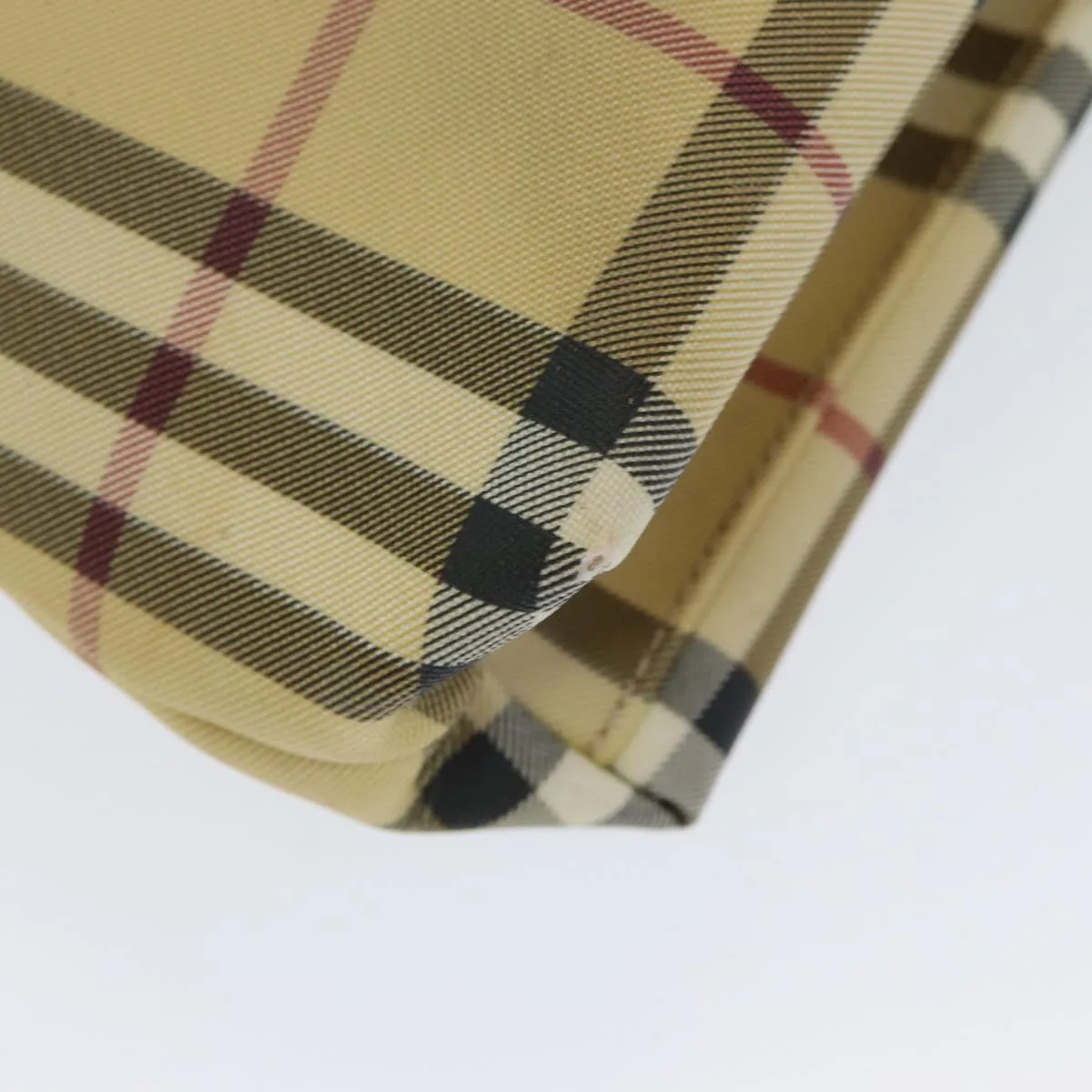 BURBERRY Nova Check Tote Bag PVC Leather Beige Auth th5205