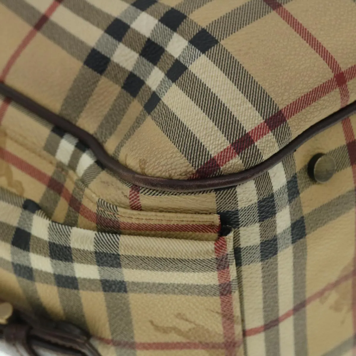 BURBERRY Nova Check Tote Bag PVC Leather Beige Brown  52765