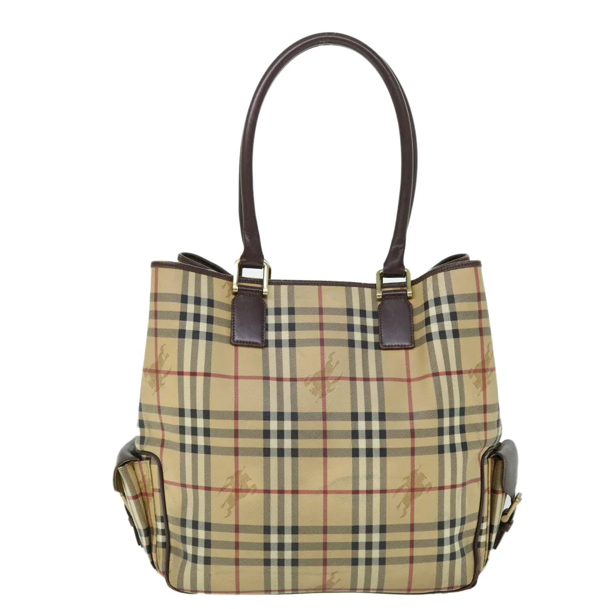 BURBERRY Nova Check Tote Bag PVC Leather Beige Brown  52765