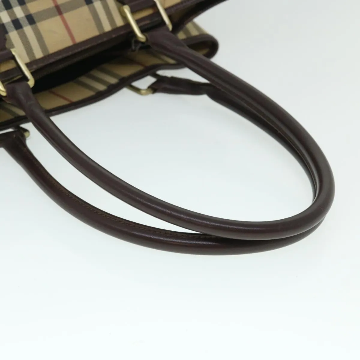 BURBERRY Nova Check Tote Bag PVC Leather Beige Brown  52765