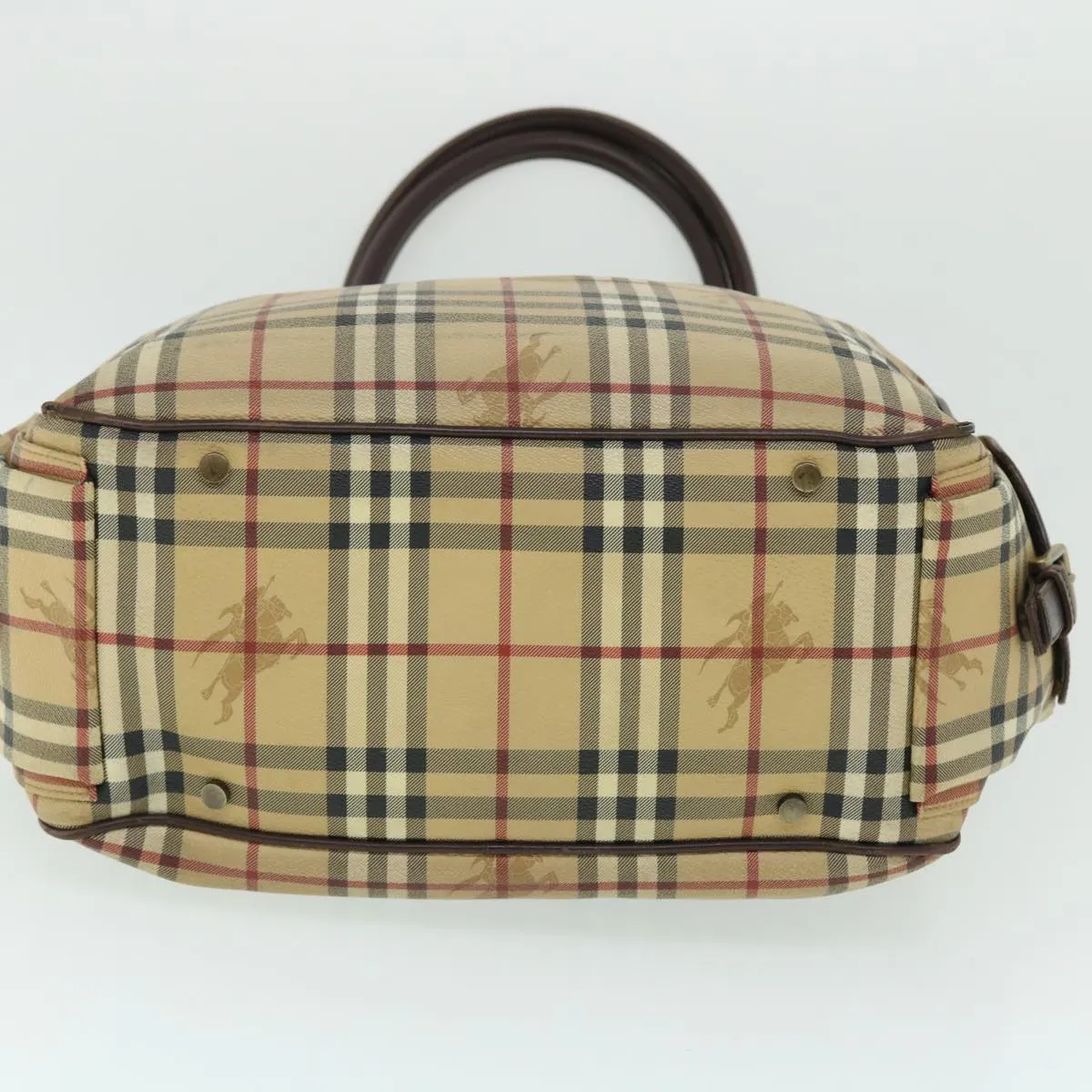 BURBERRY Nova Check Tote Bag PVC Leather Beige Brown  52765
