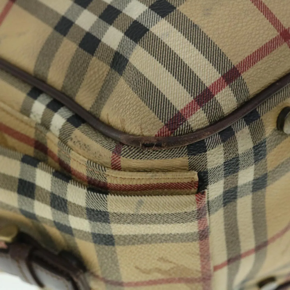 BURBERRY Nova Check Tote Bag PVC Leather Beige Brown  52765