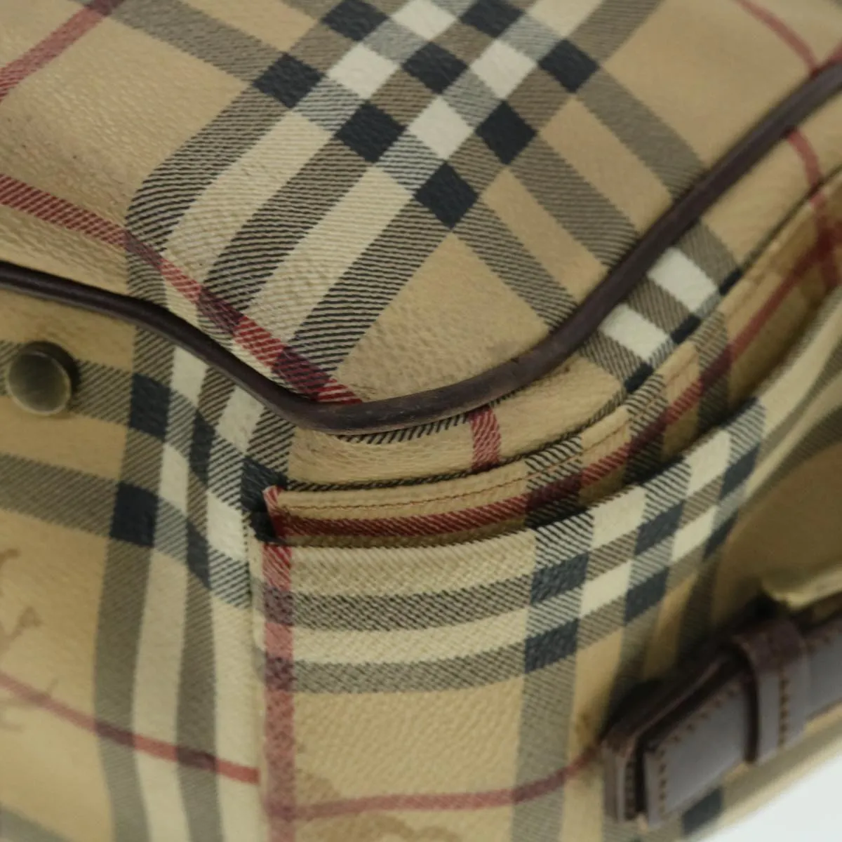 BURBERRY Nova Check Tote Bag PVC Leather Beige Brown  52765