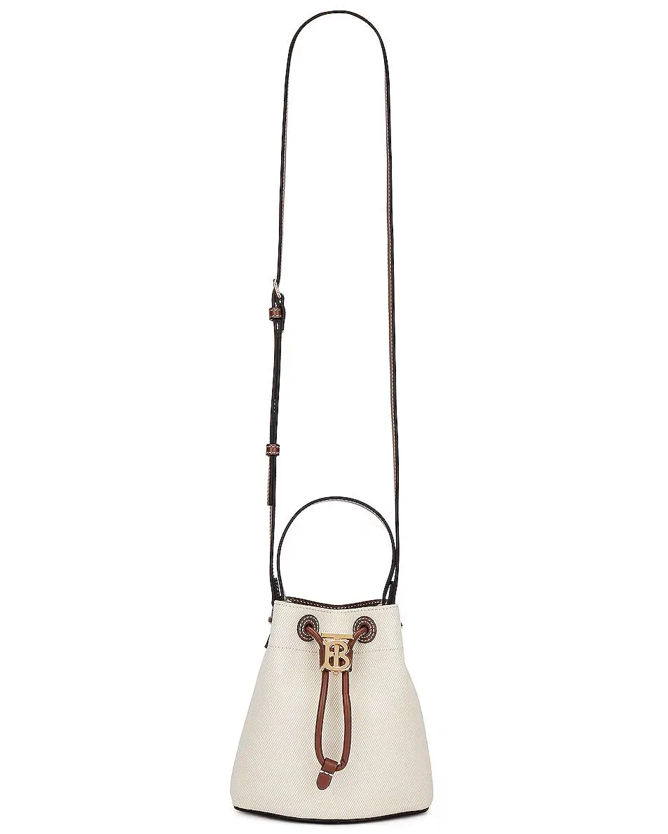 BURBERRY TB DRAWSTRING MINI BUCKET BAG