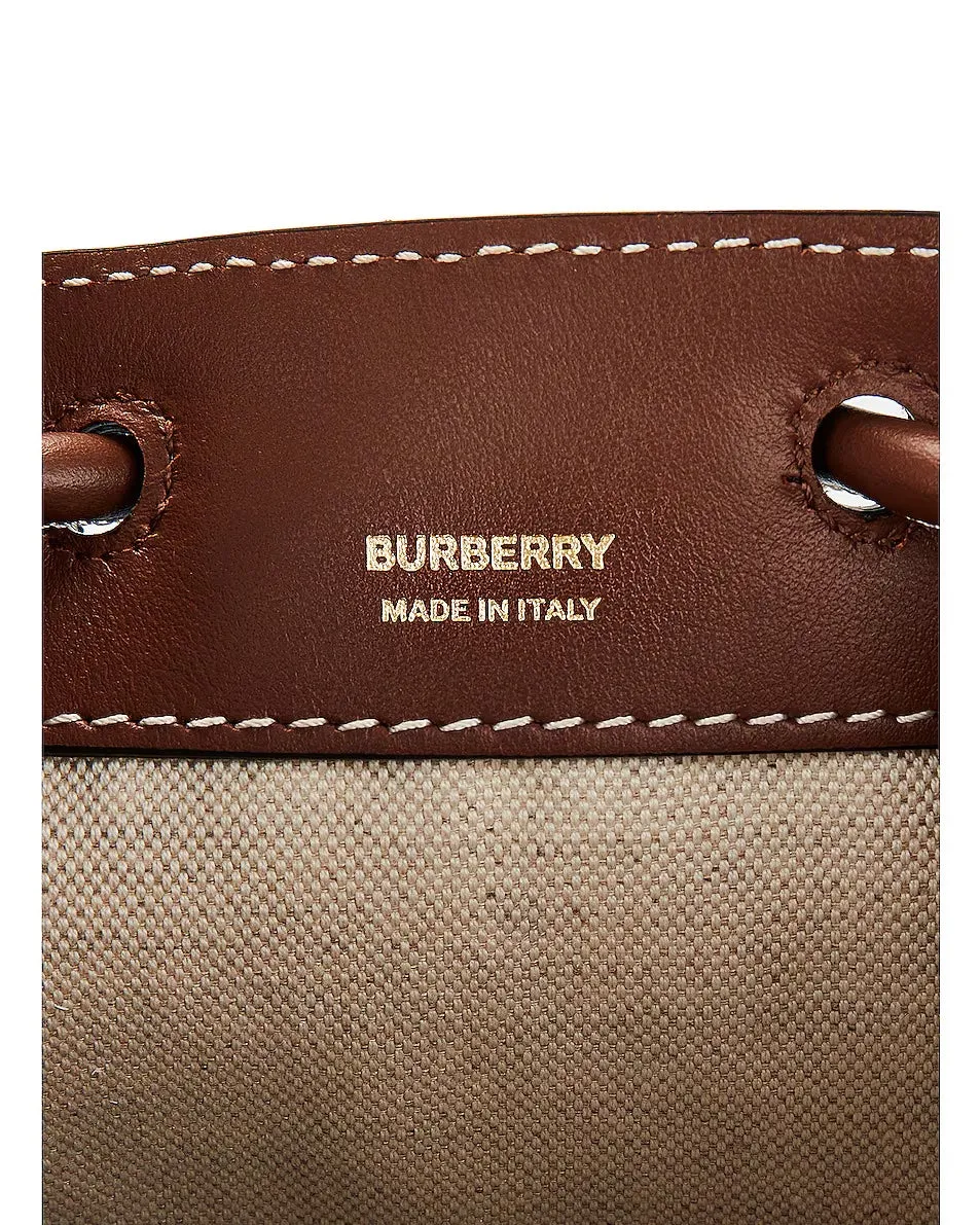 BURBERRY TB DRAWSTRING MINI BUCKET BAG