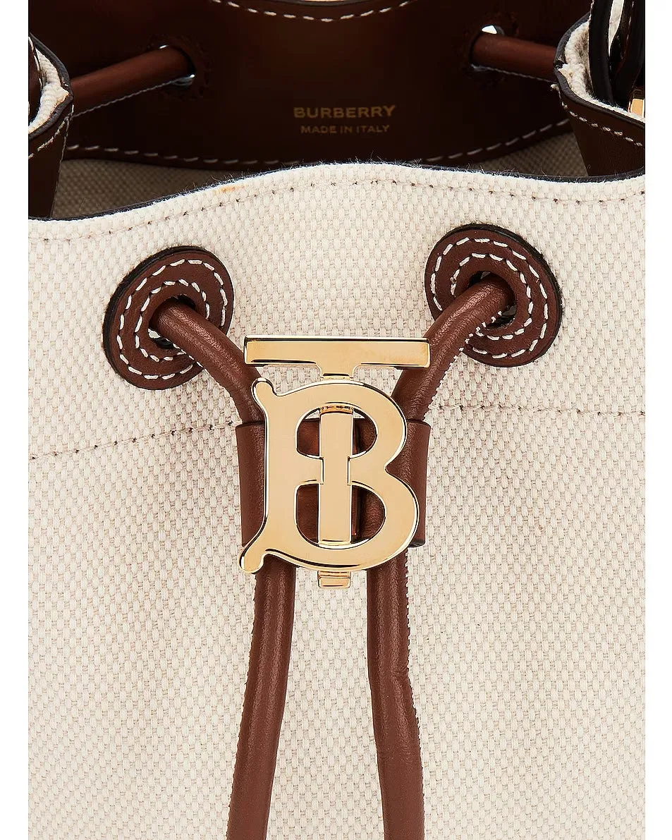 BURBERRY TB DRAWSTRING MINI BUCKET BAG
