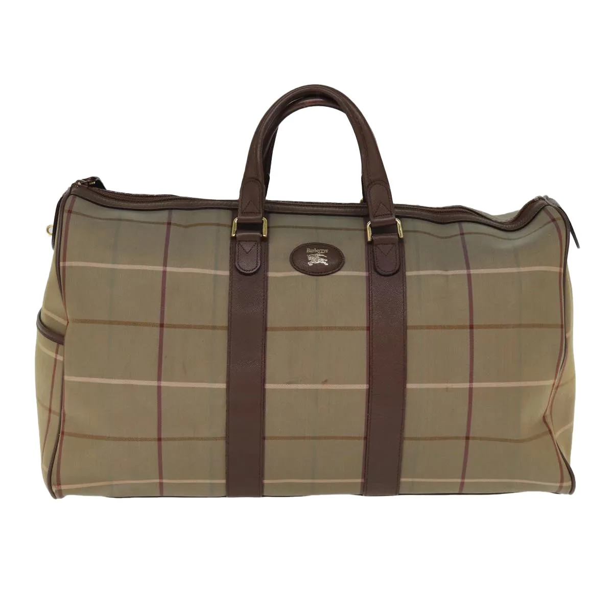 BURBERRYSs Nova Check Boston Bag Canvas Beige  bs14513