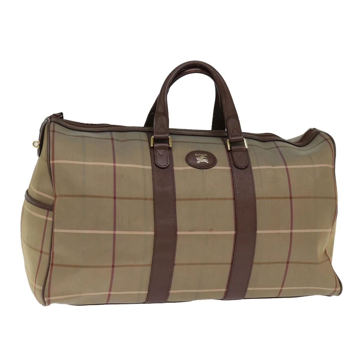 BURBERRYSs Nova Check Boston Bag Canvas Beige  bs14513